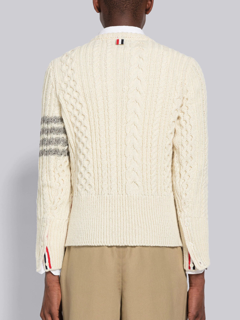 Donegal Cable 4-Bar Crew Neck Pullover 3