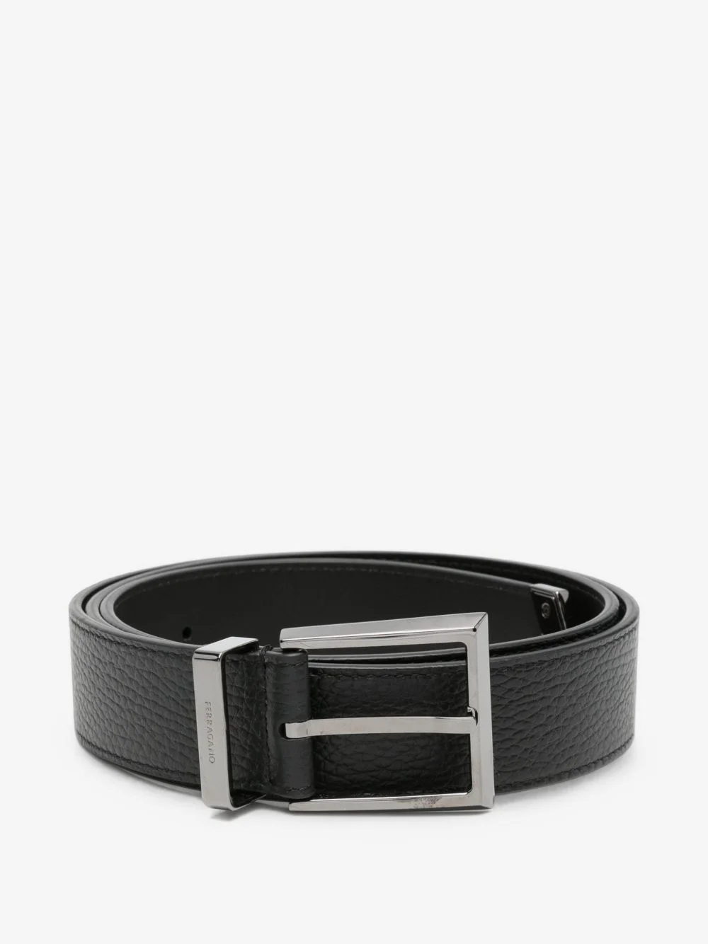 grained leather belt - 1