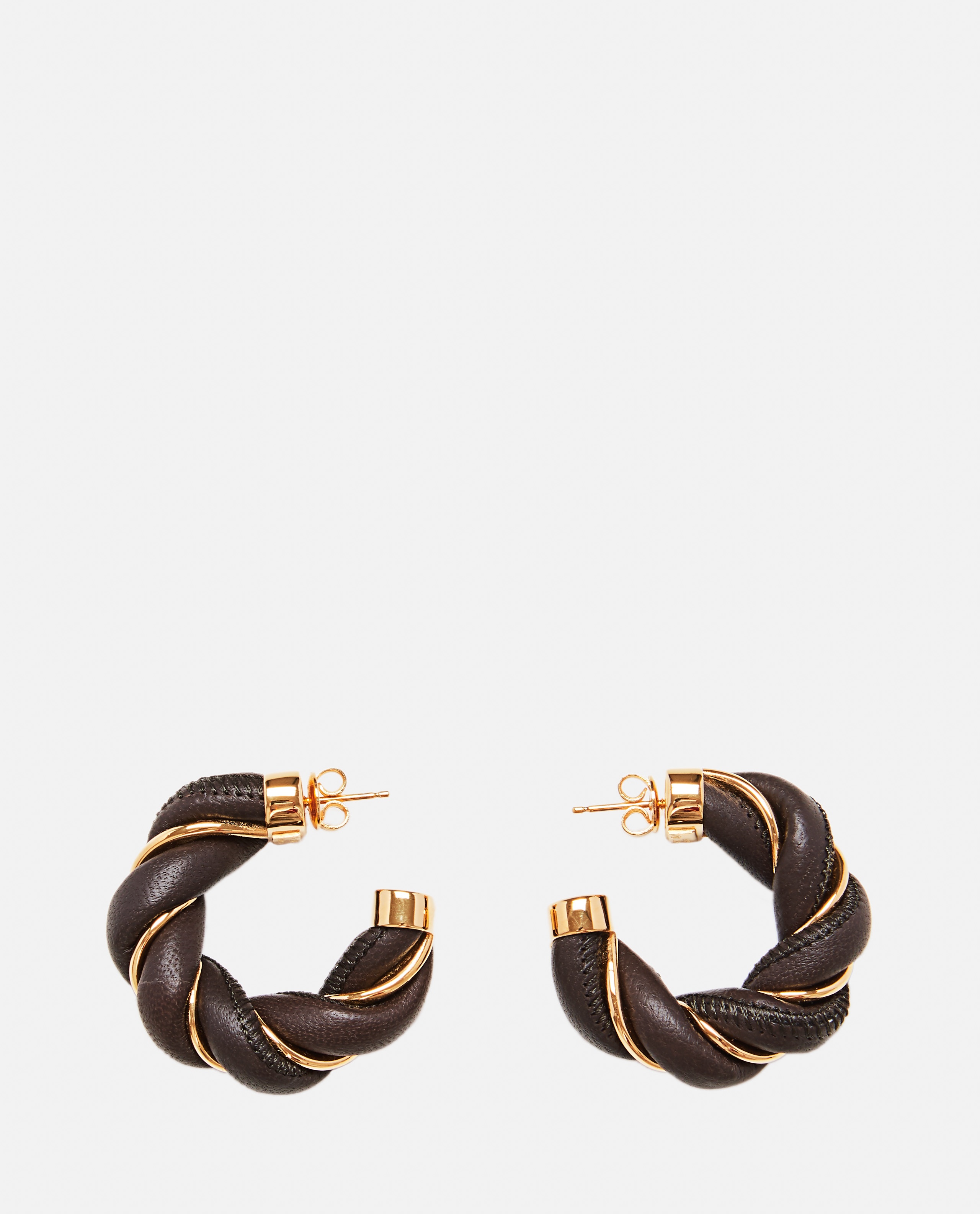 Braided leather earrings - 1