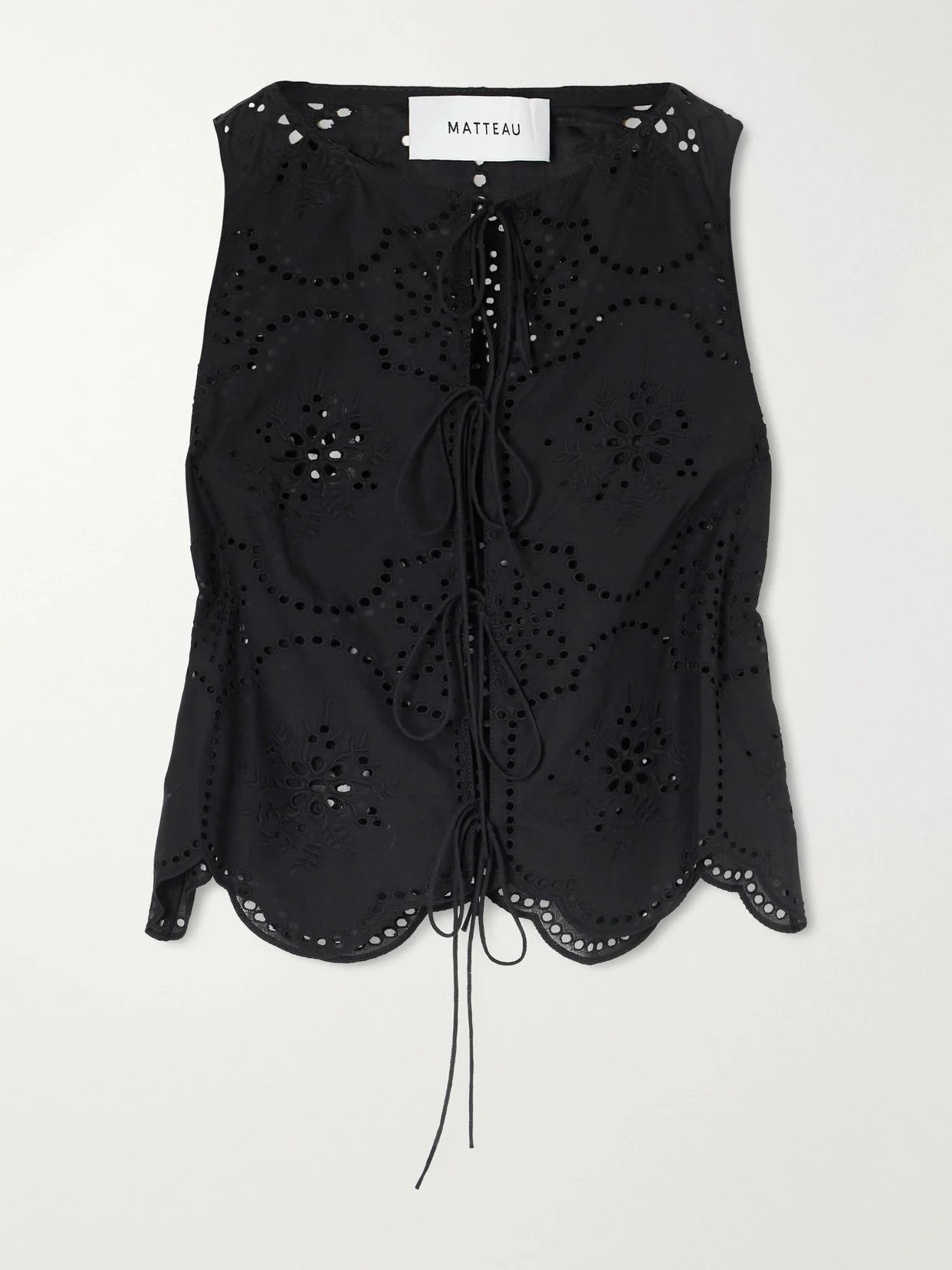 Scalloped Broderie Anglaise Cotton Top - 1