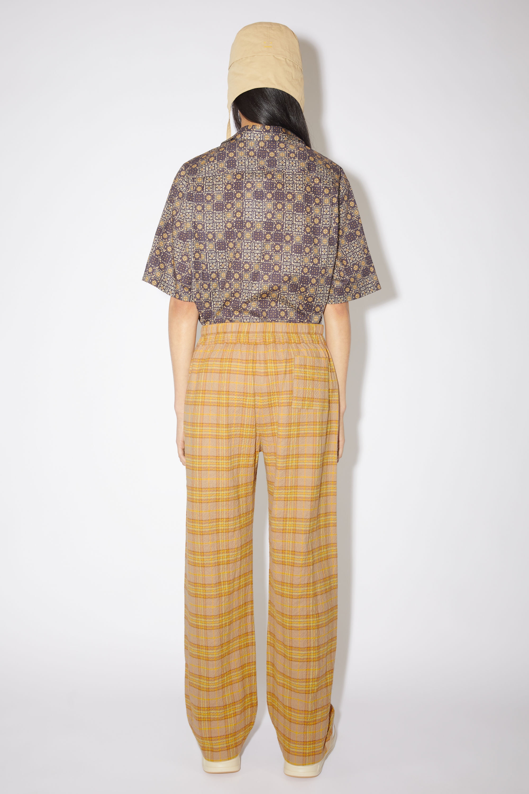 Check trousers - Brown/orange - 3