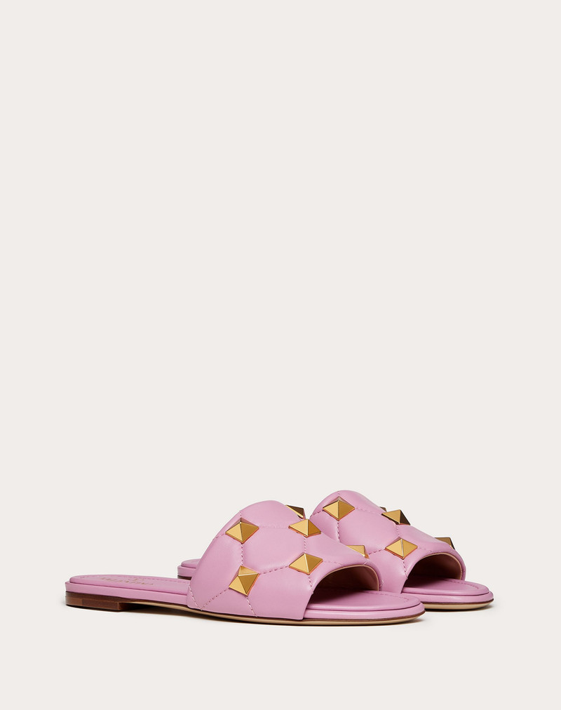 Valentino ROMAN STUD FLAT SLIDE SANDAL IN QUILTED NAPPA outlook