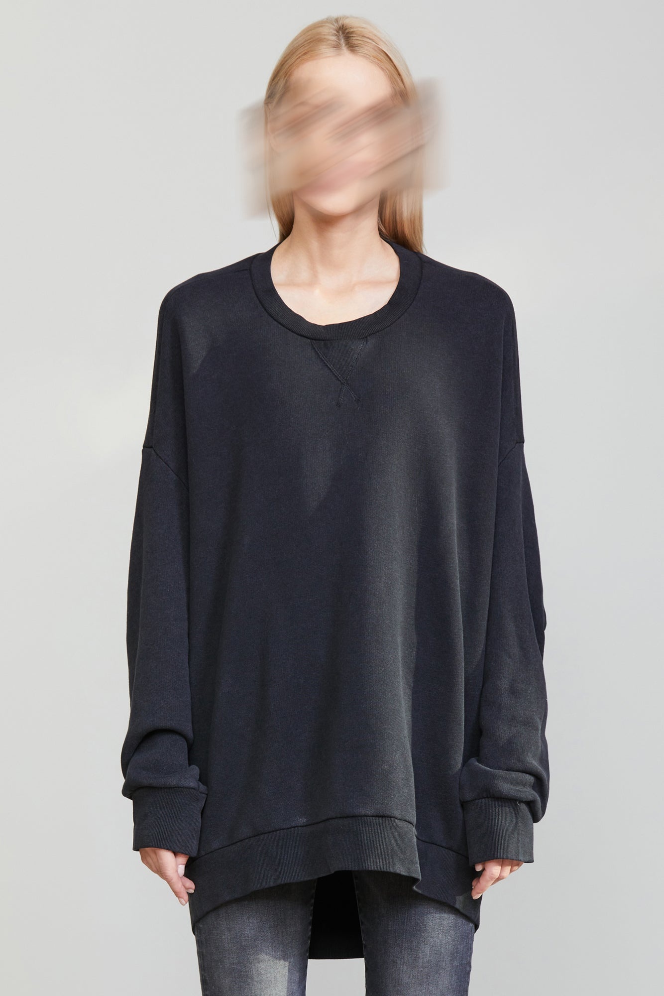 CONVERTIBLE CREWNECK - ACID BLACK - 1