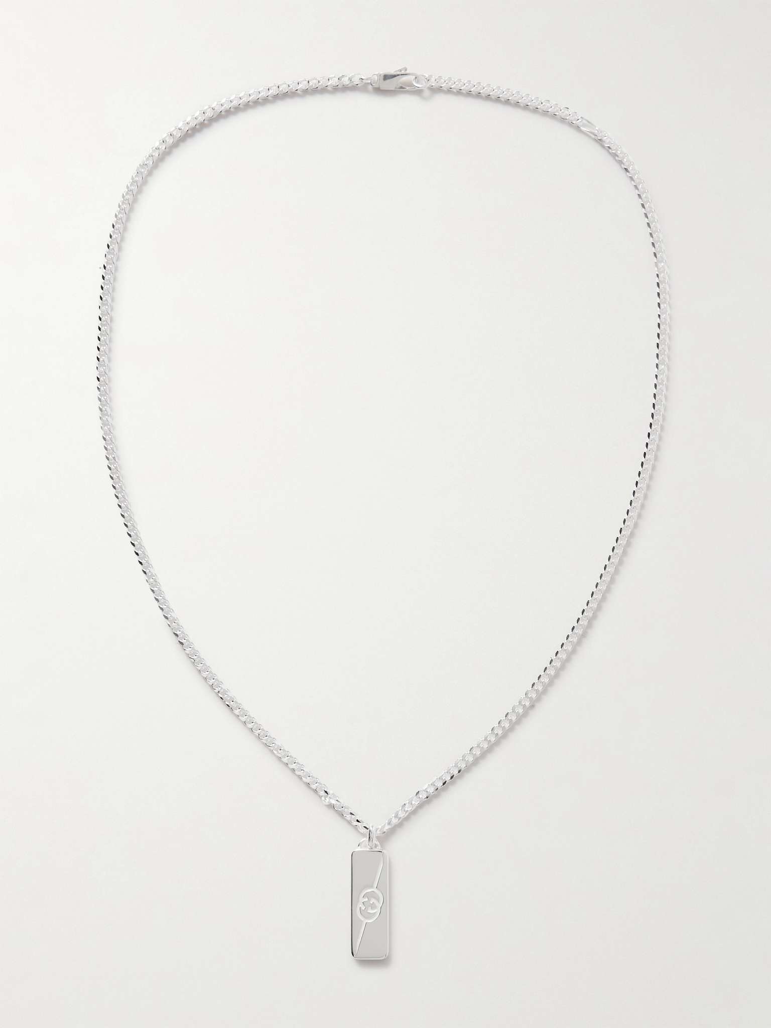 Logo-Engraved Sterling Silver Pendant Necklace - 4