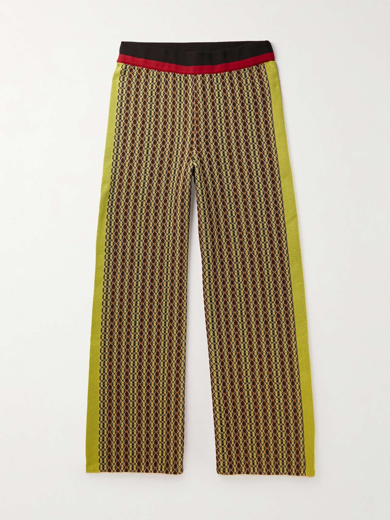 Orchestre Straight-Leg Striped Jacquard-Knit Trousers 1