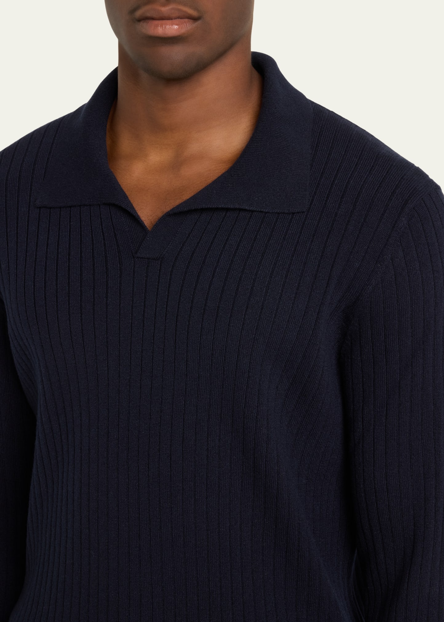 Men's Lexington Baby Cashmere Ribbed Polo Sweater - 5
