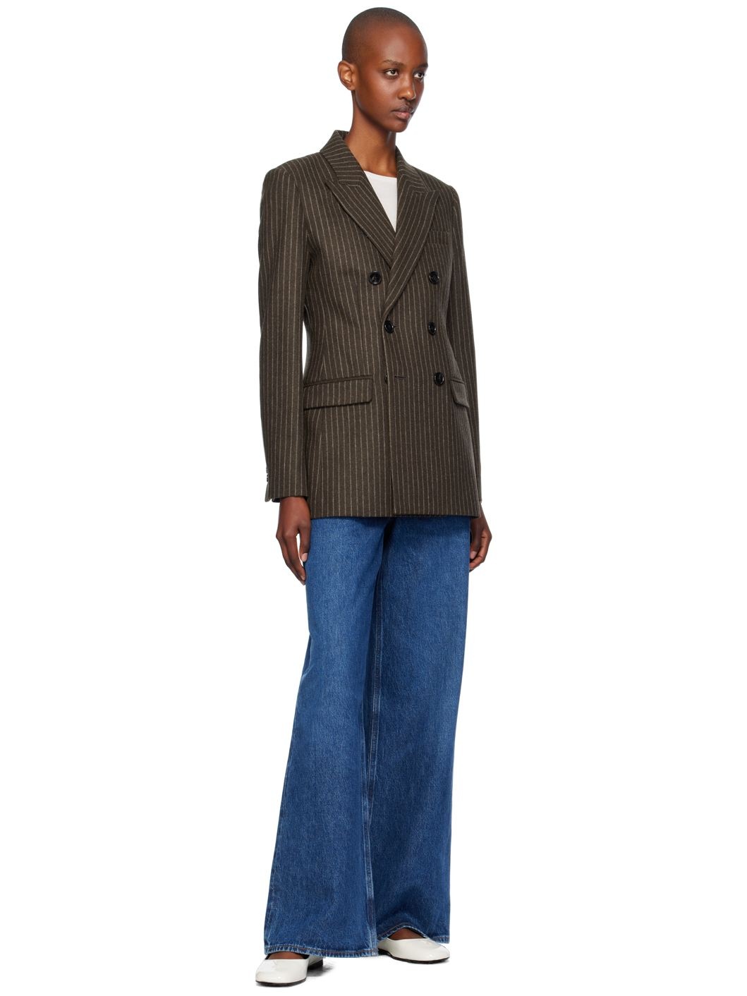 Brown Double-Breasted Blazer - 4