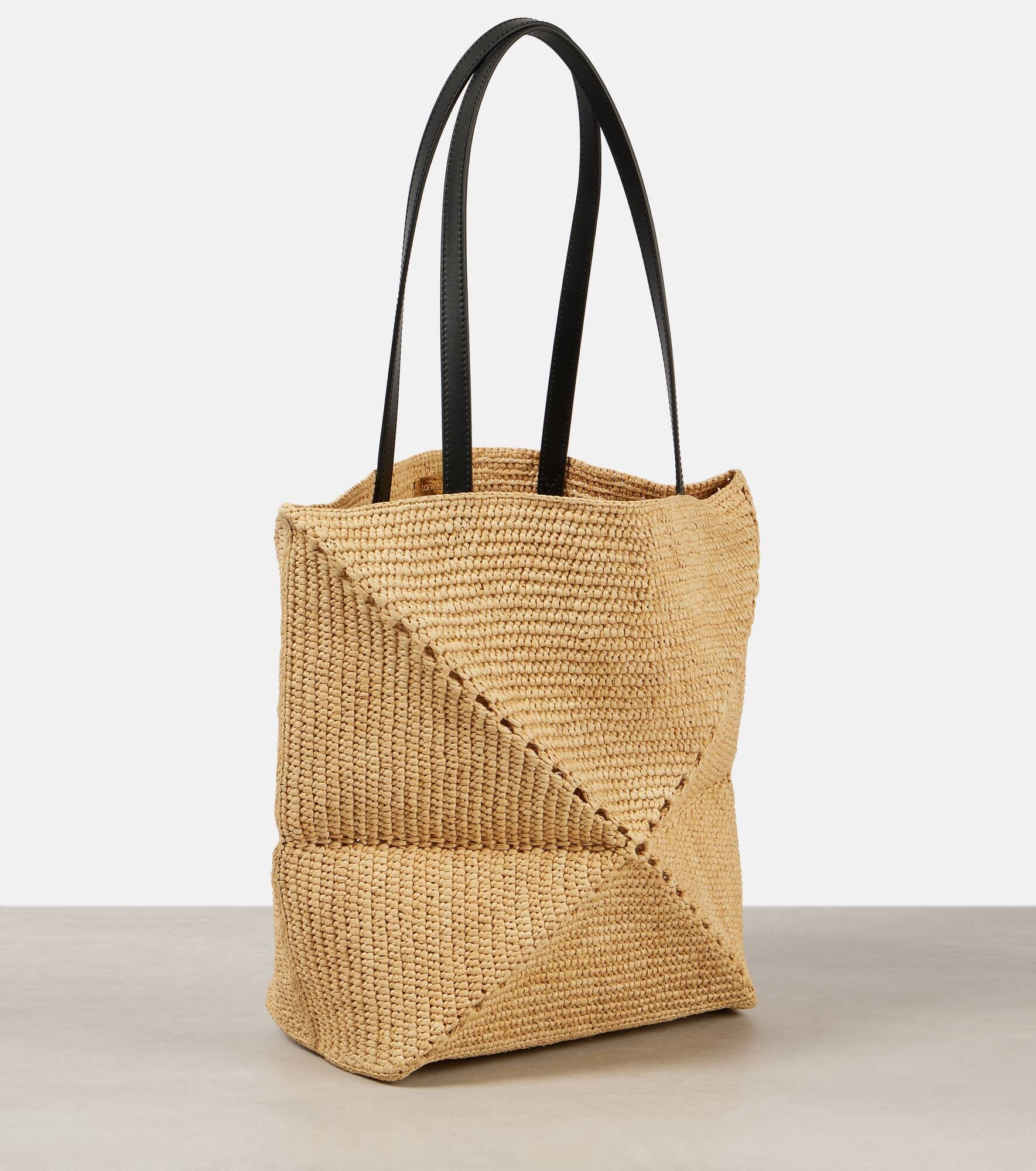 Paula's Ibiza Puzzle Fold raffia tote bag - 4