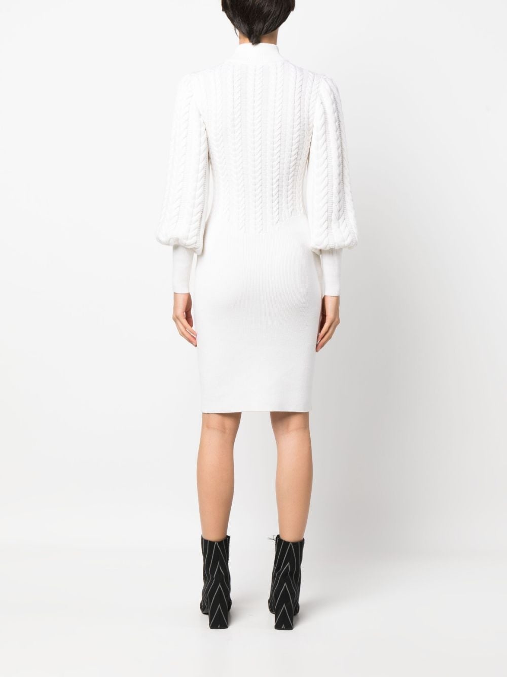 cable-knit high-neck dress - 4