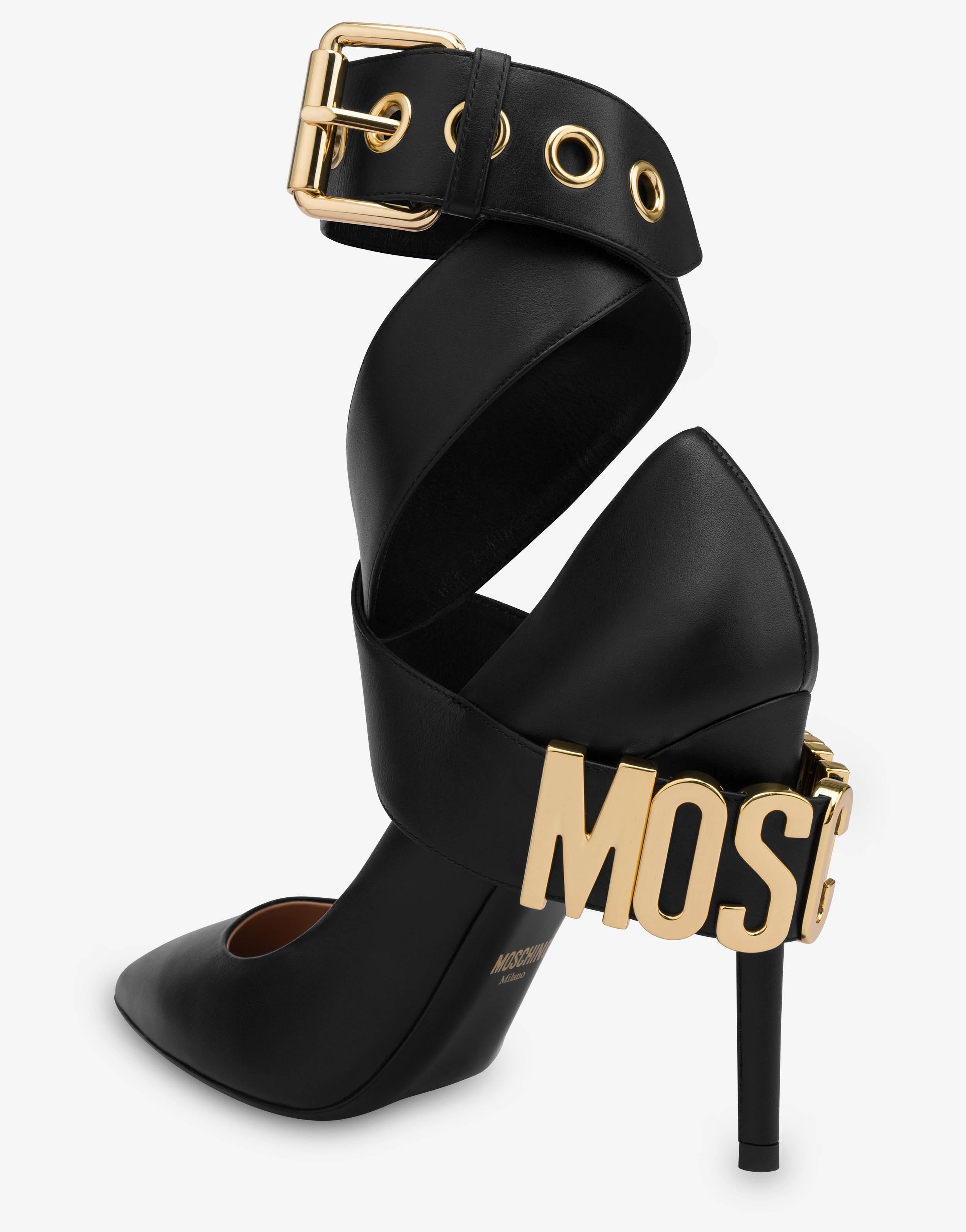 MOSCHINO BELT CALFSKIN PUMPS - 4