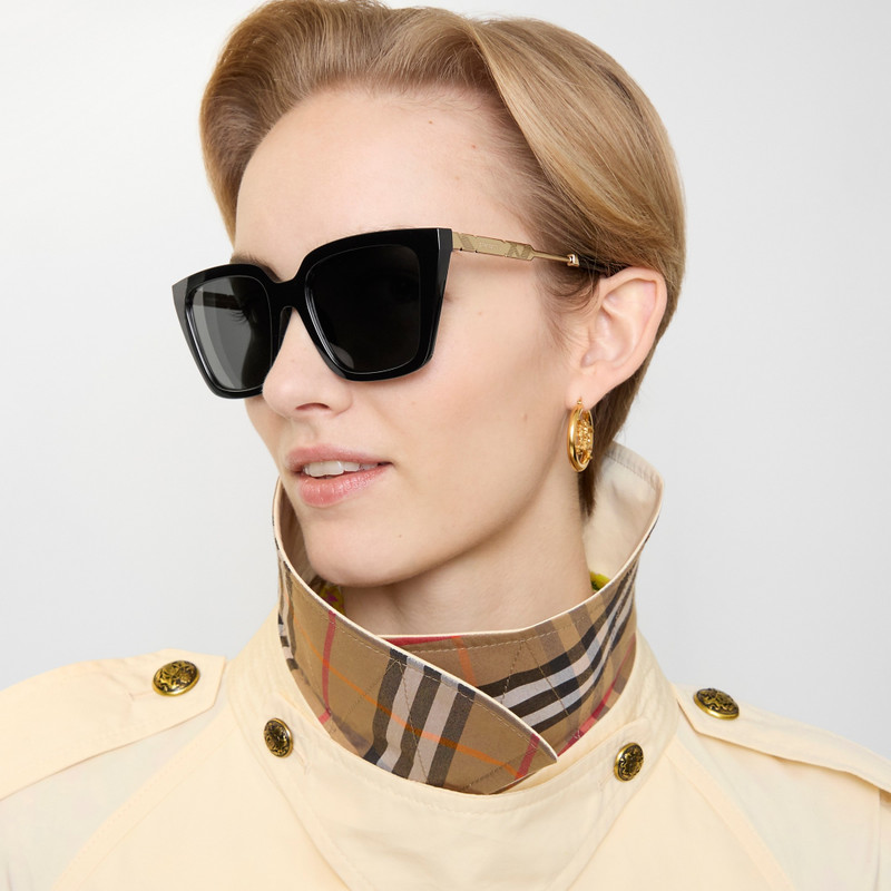 Burberry Check Engraved Square Sunglasses​ outlook
