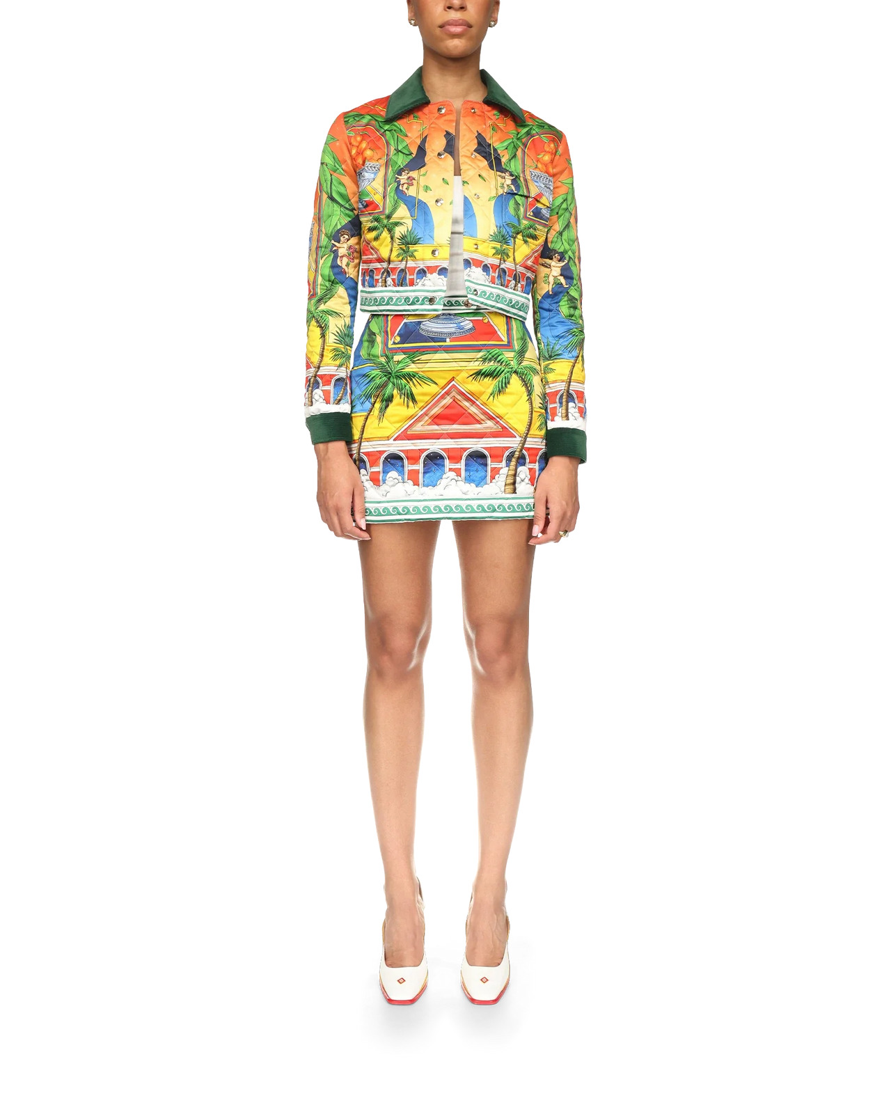 Triomphe D'Orange Quilted Cropped Jacket | Casablanca Paris - 2