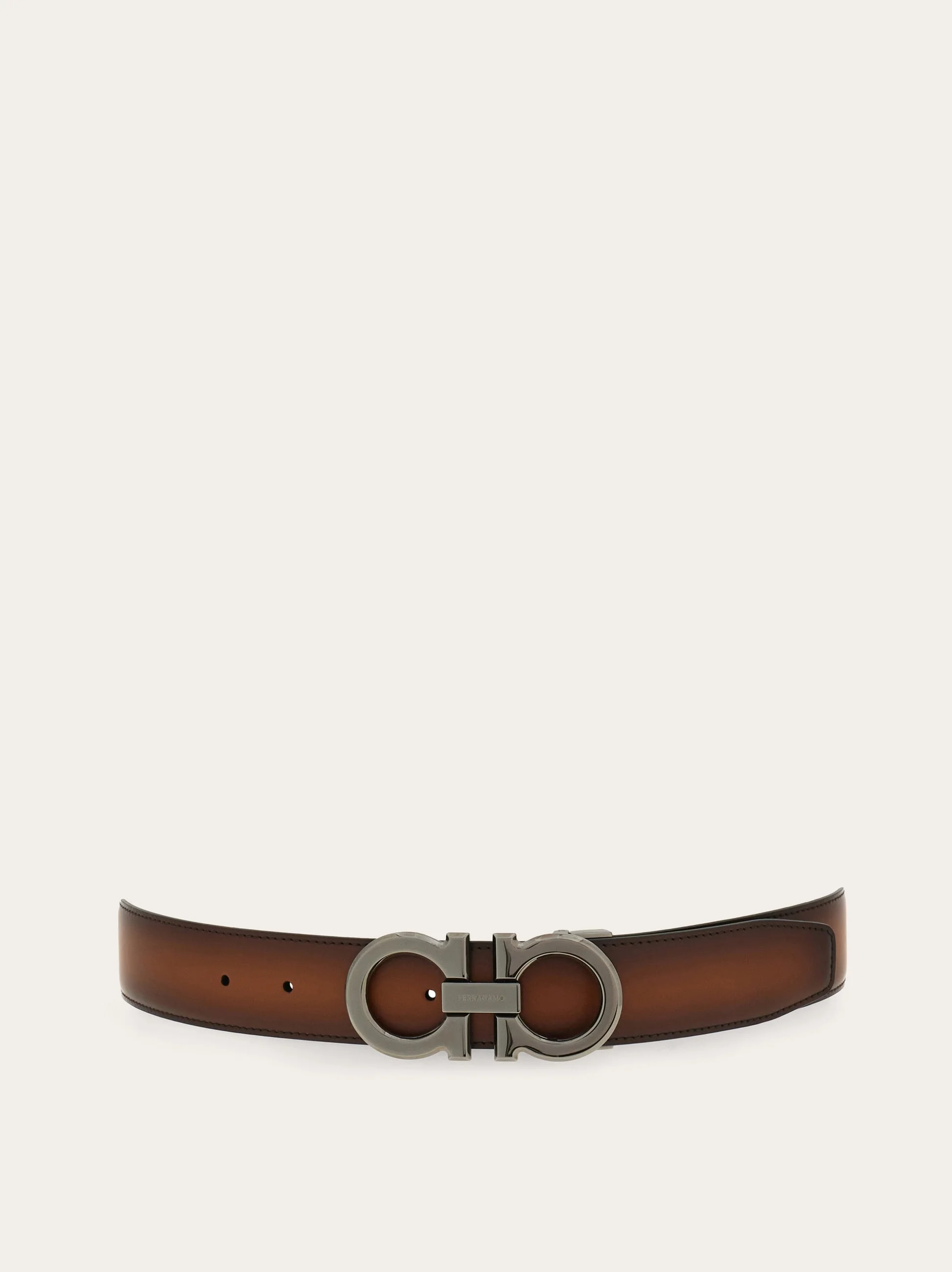 Reversible and adjustable belt with rectangular buckle - 1