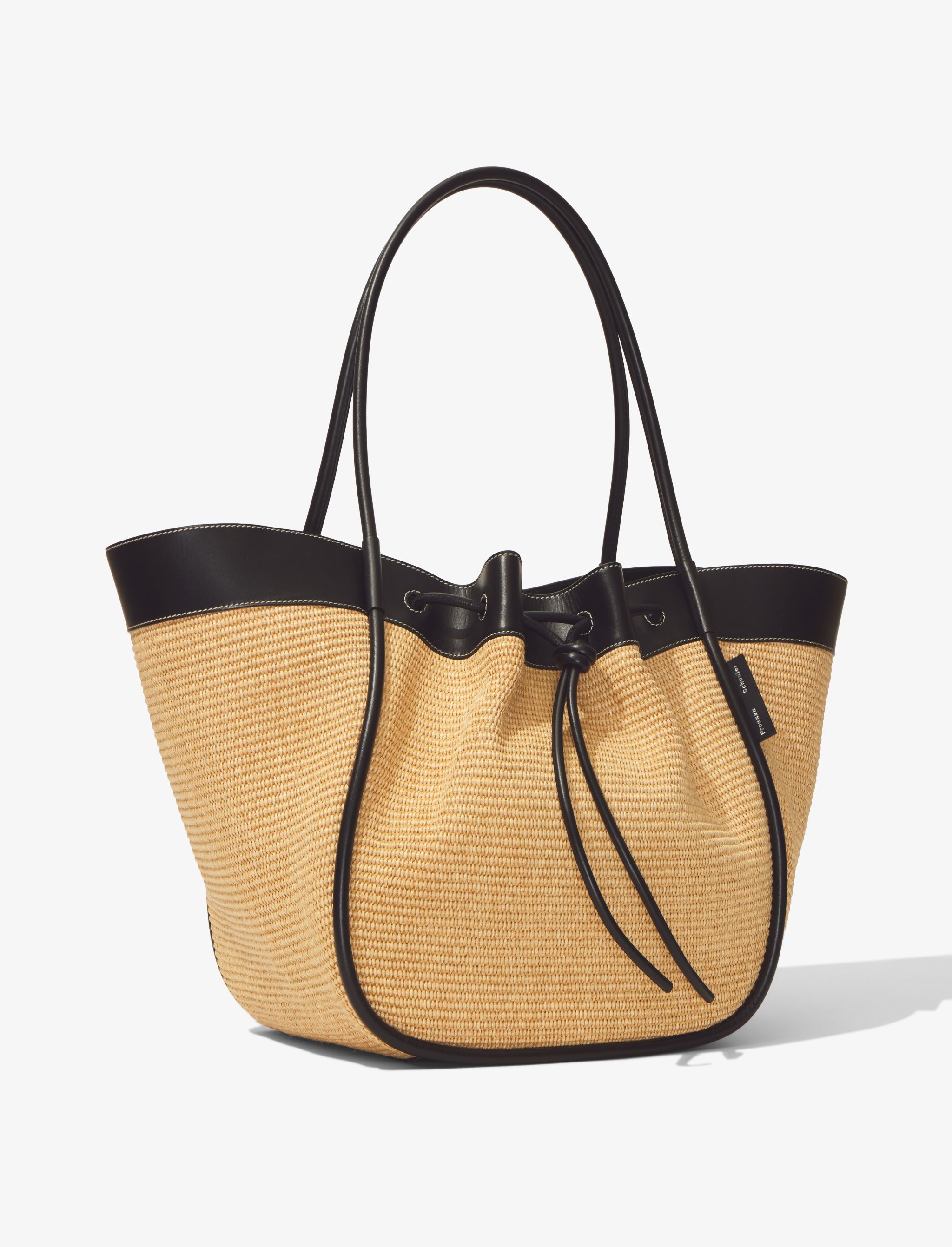 XL Raffia Ruched Tote - 2