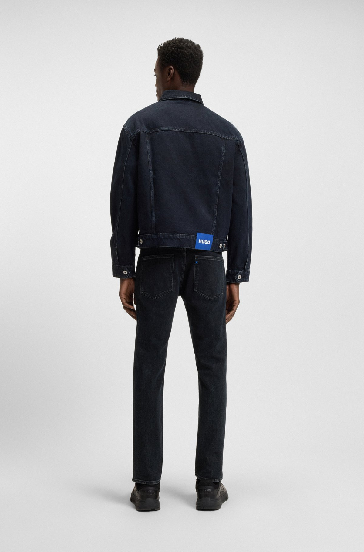 EXTRA-SLIM-FIT JEANS IN MID-BLUE STRETCH DENIM - 3