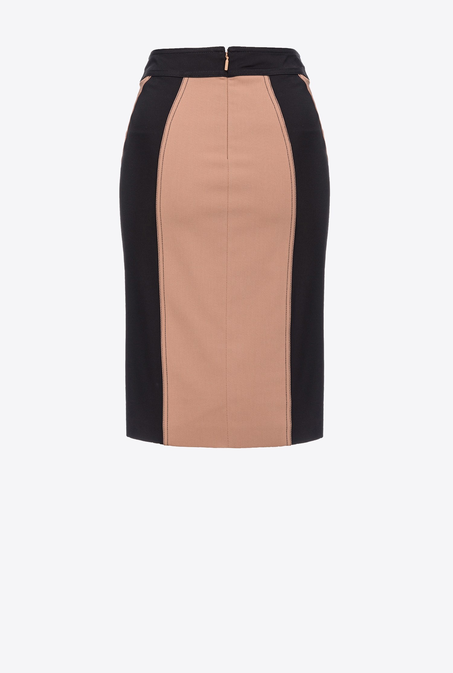 DUAL-MATERIAL PENCIL SKIRT - 2