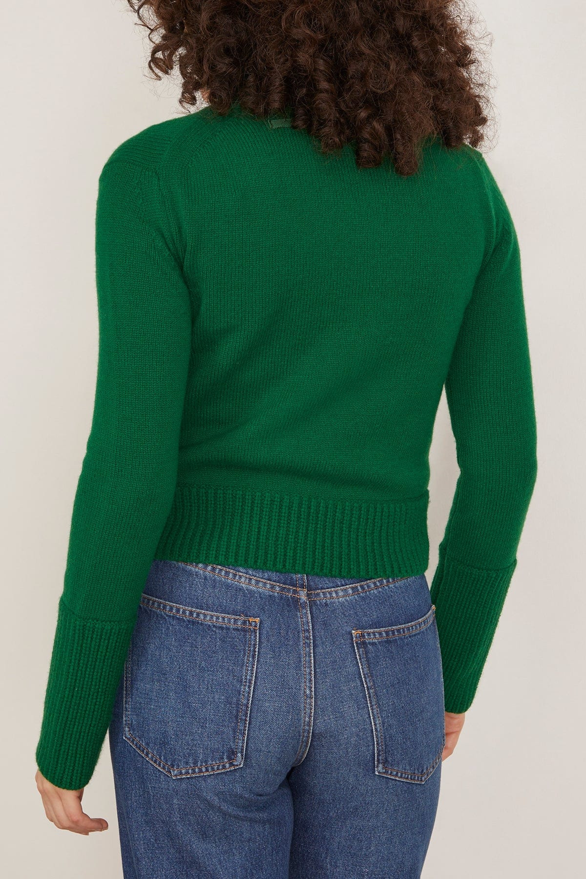 Wool Knit Blouson in Green - 4