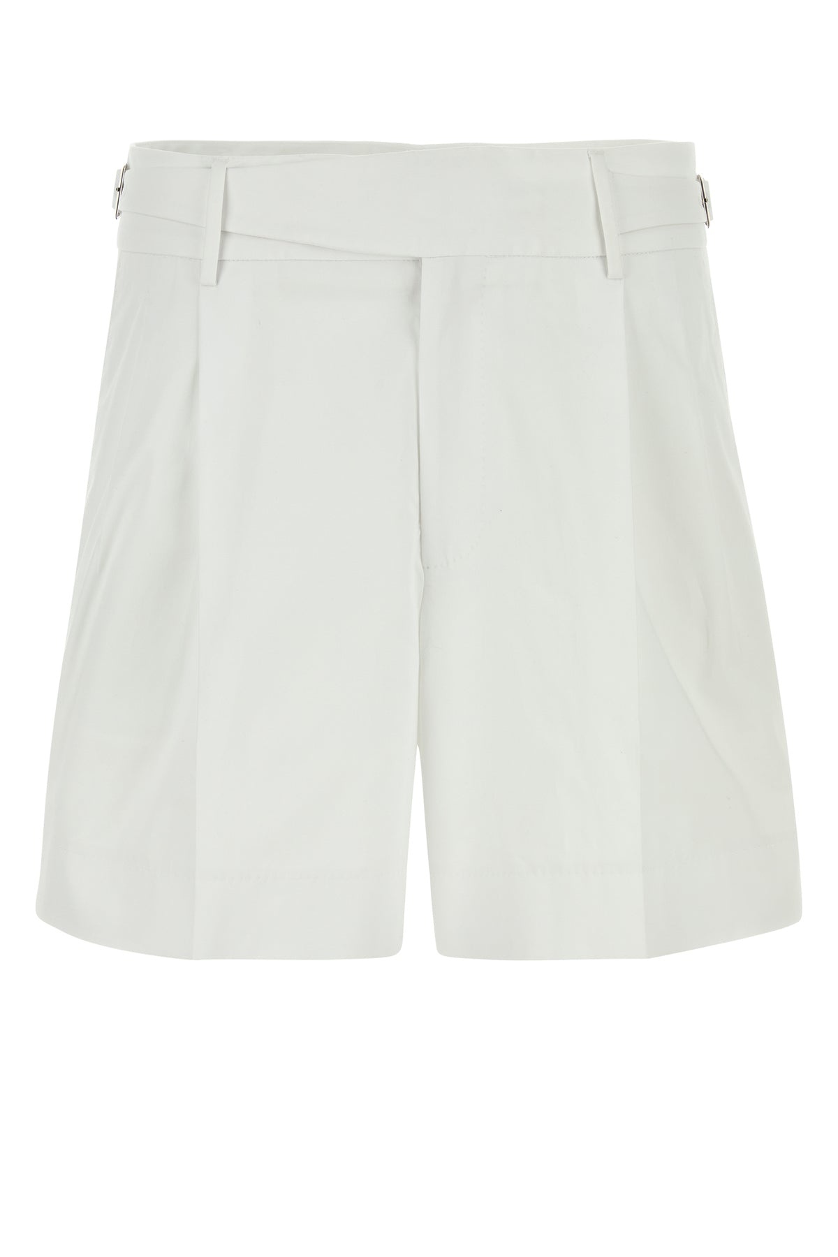 White stretch gabardine bermuda shorts - 1