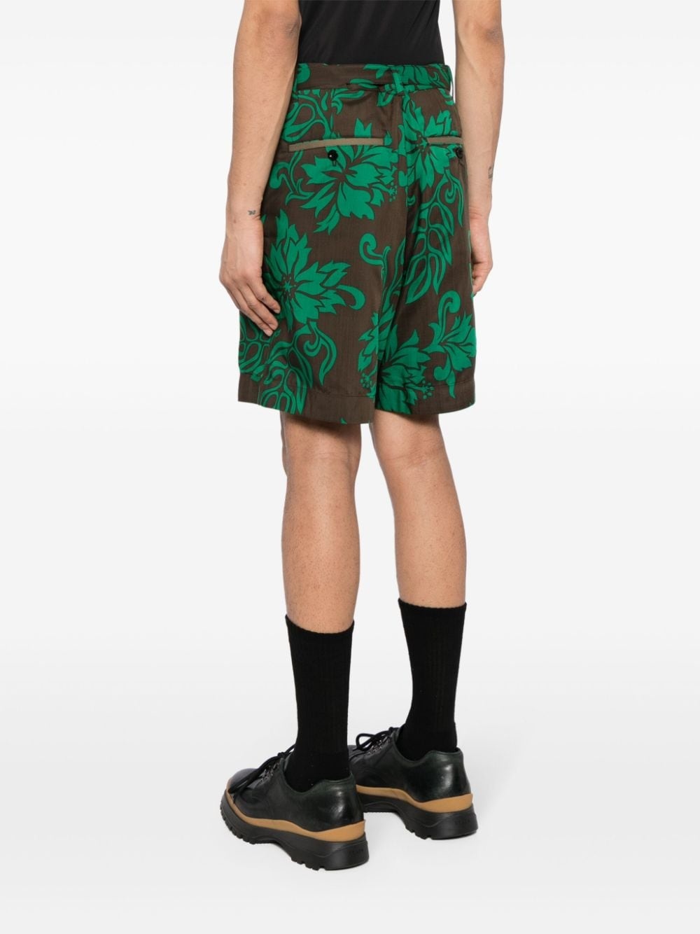 floral-print cotton shorts - 4