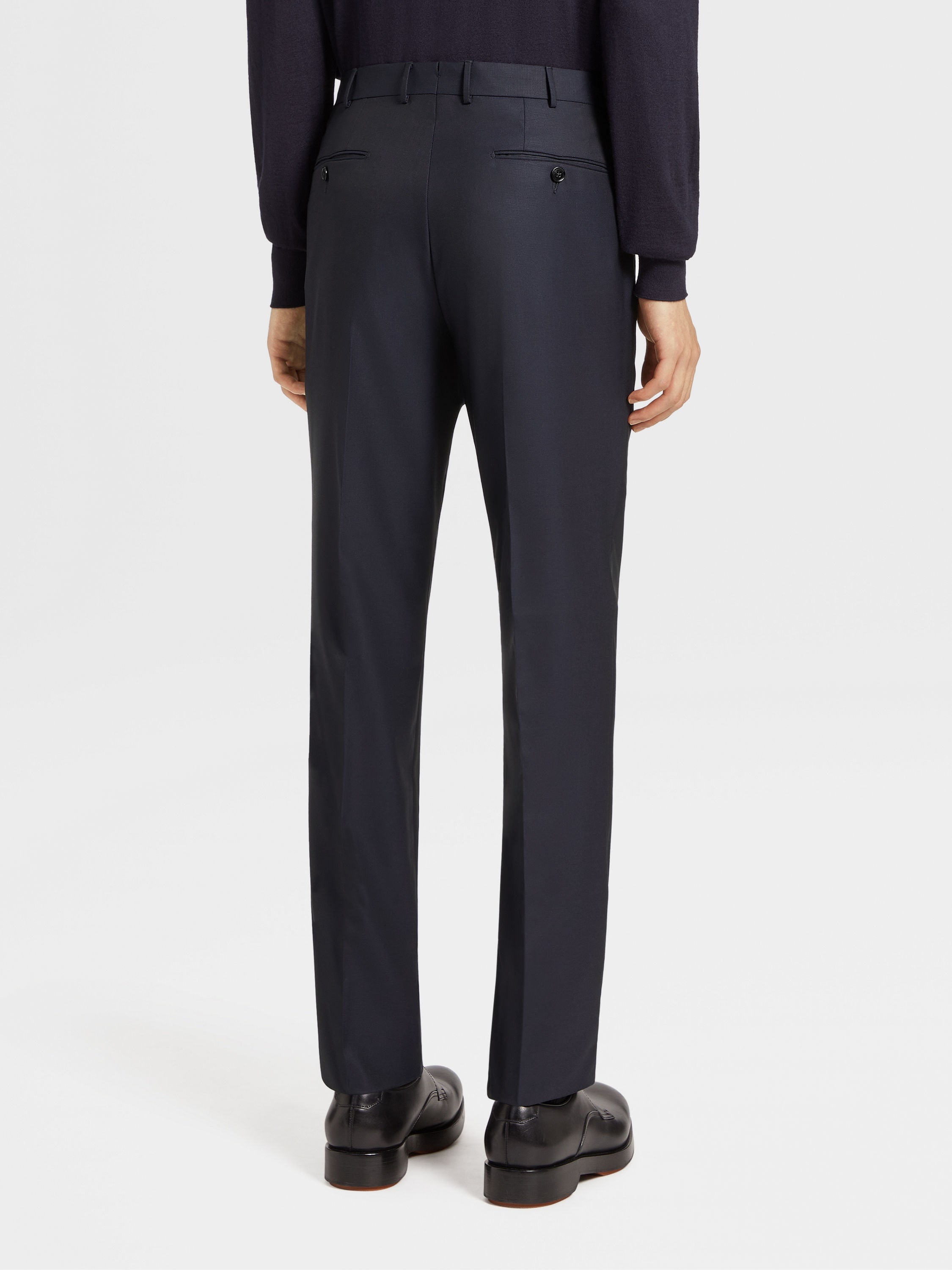 NAVY BLUE 15MILMIL15 WOOL PANTS - 3