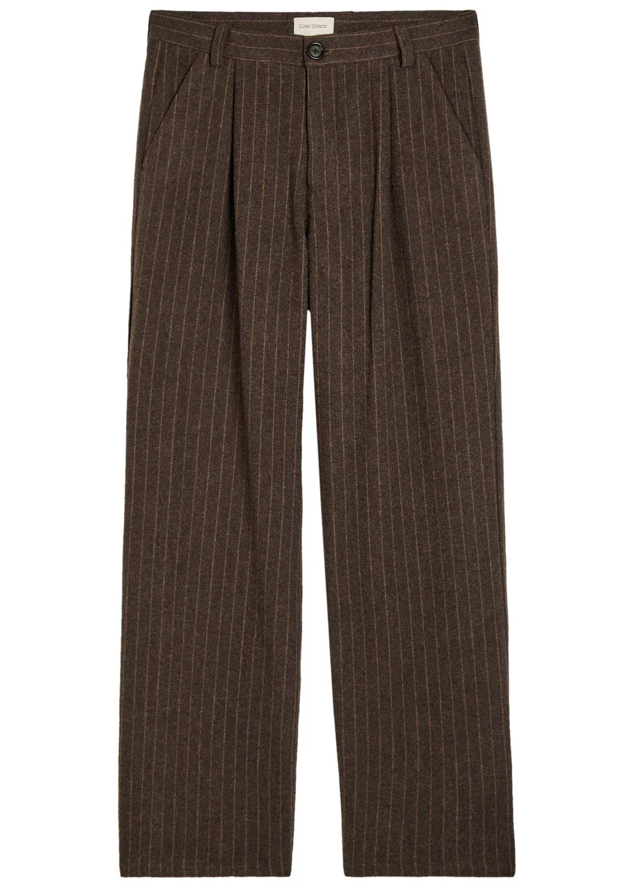 Oliver Spencer Orsman Striped Wool-blend Trousers - 1