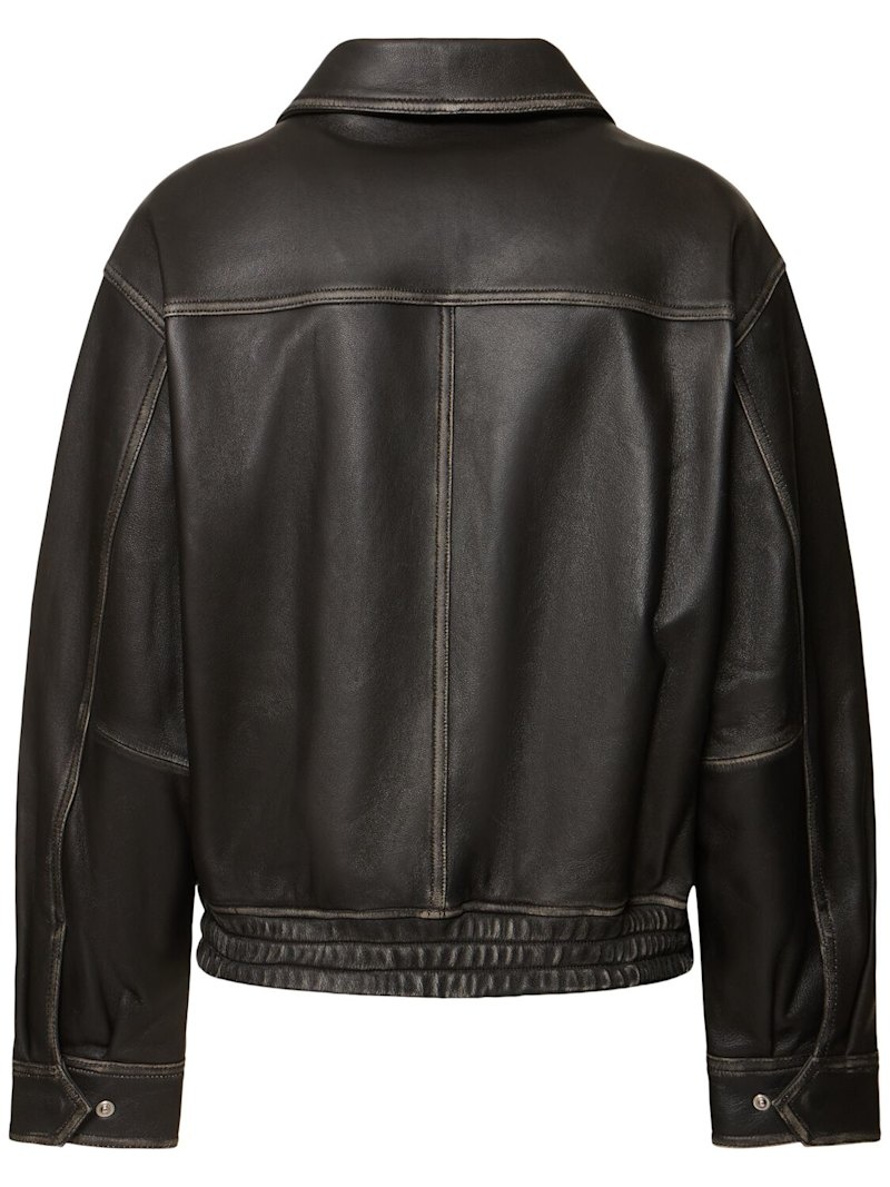 ◆Dunst◆ ダンスト/COLLARED VEGAN LEATHER JACKET −UNISEX− Designer fashion, Seoul-fully created | W Concept