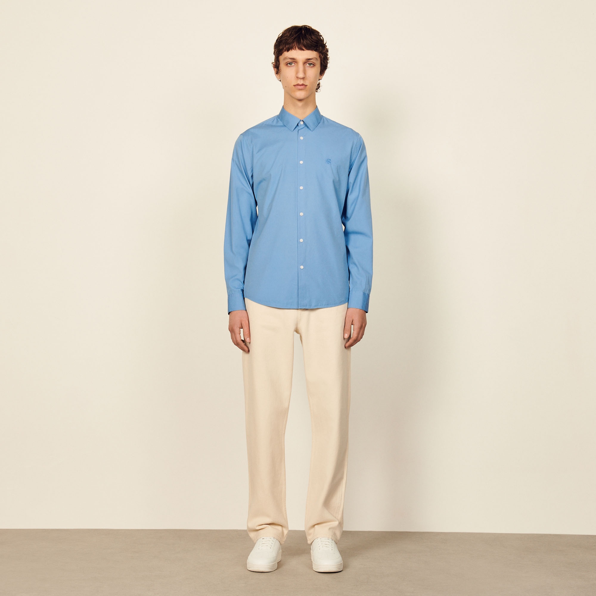 Cotton shirt with signature embroidery - 7