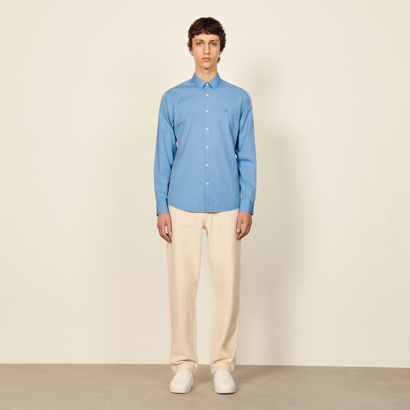 Cotton shirt with signature embroidery 7