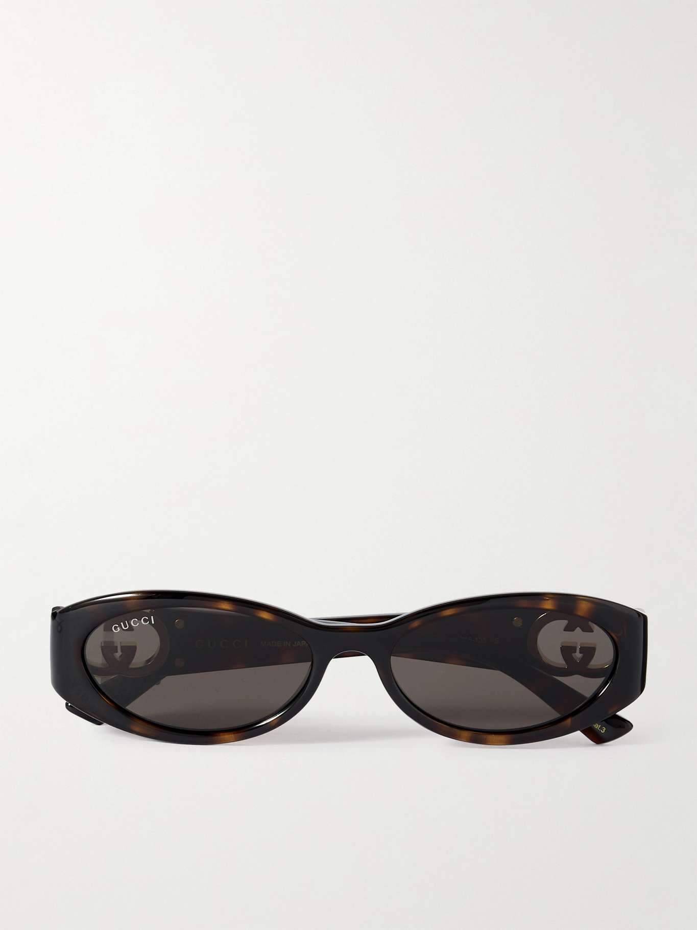 Oval-frame tortoiseshell acetate sunglasses - 1