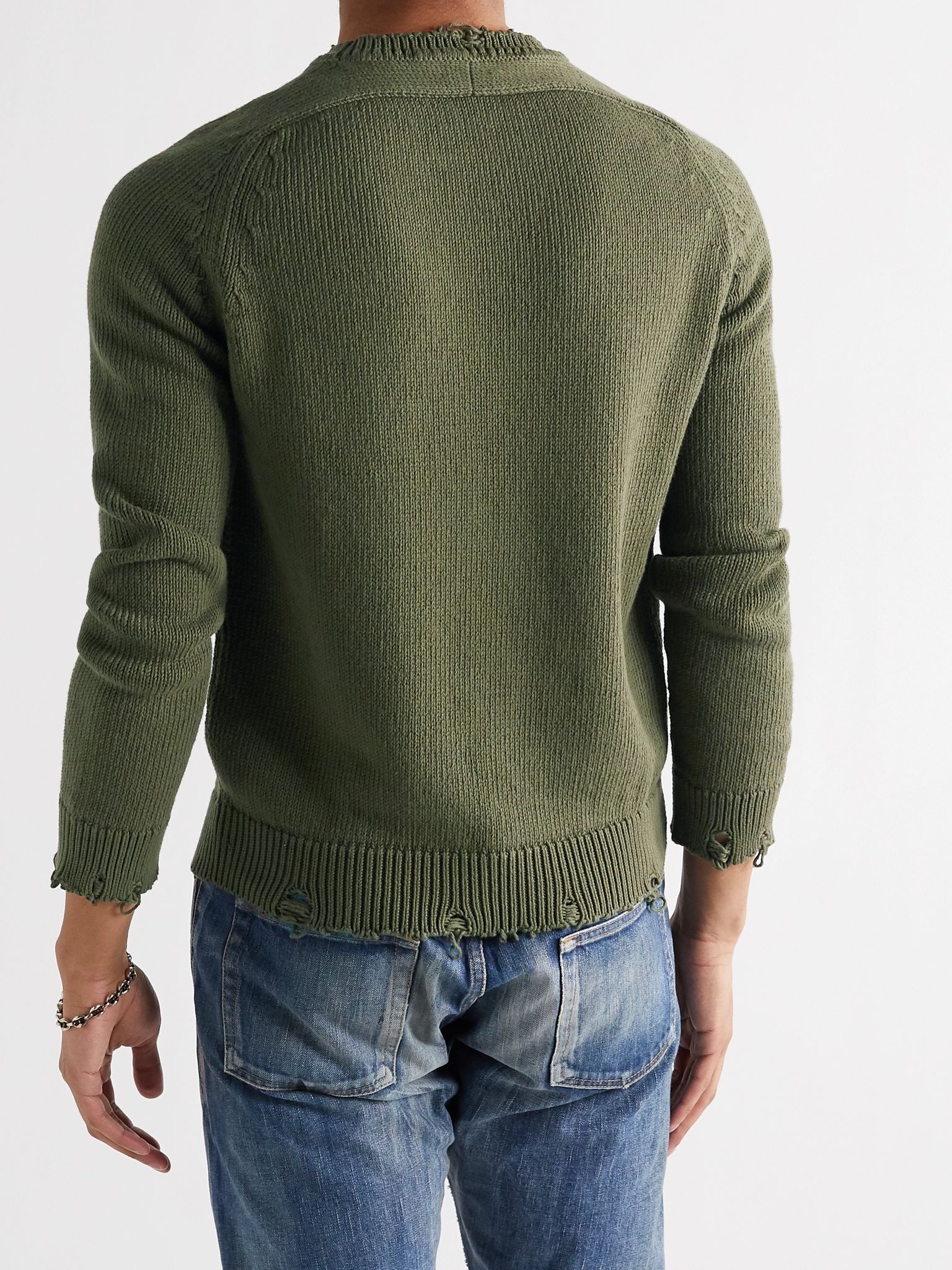 Distressed Cotton Sweater - 4