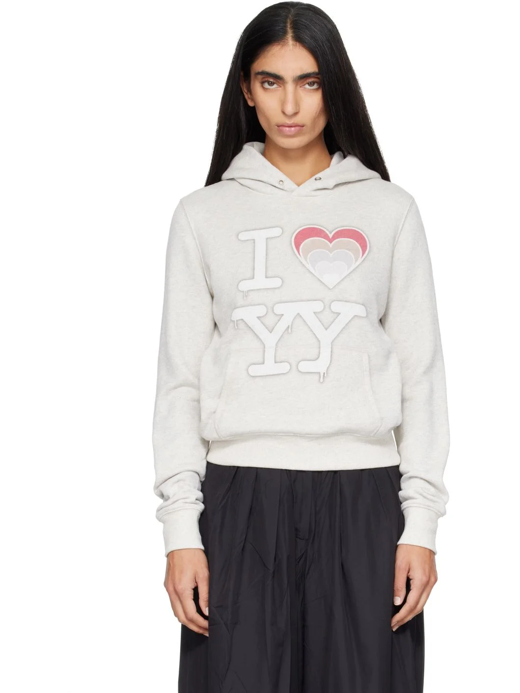 Gray 'I Love Yy' Hoodie - 1