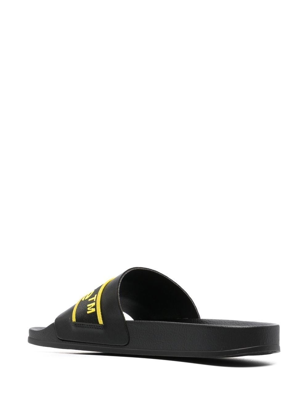 logo-print leather slides - 3
