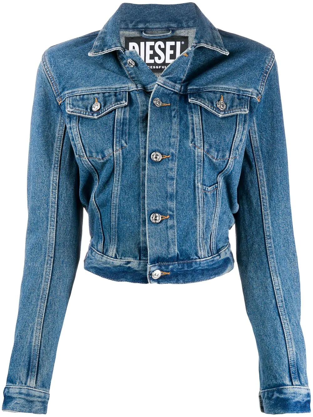 fitted denim jacket - 1