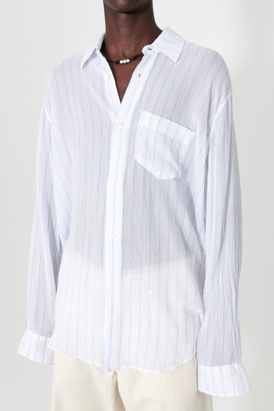 Our Legacy Initial Shirt White Rayon Plait Stripe outlook
