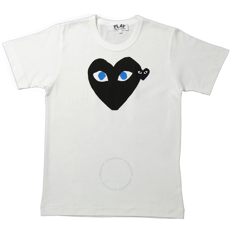 Comme Des Garcons Ladies Short-sleeve Hearts Print Cotton T-shirt - 4