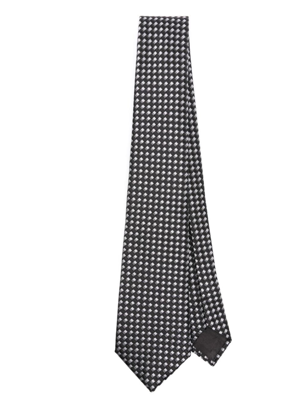 patterned-jacquard silk tie - 1