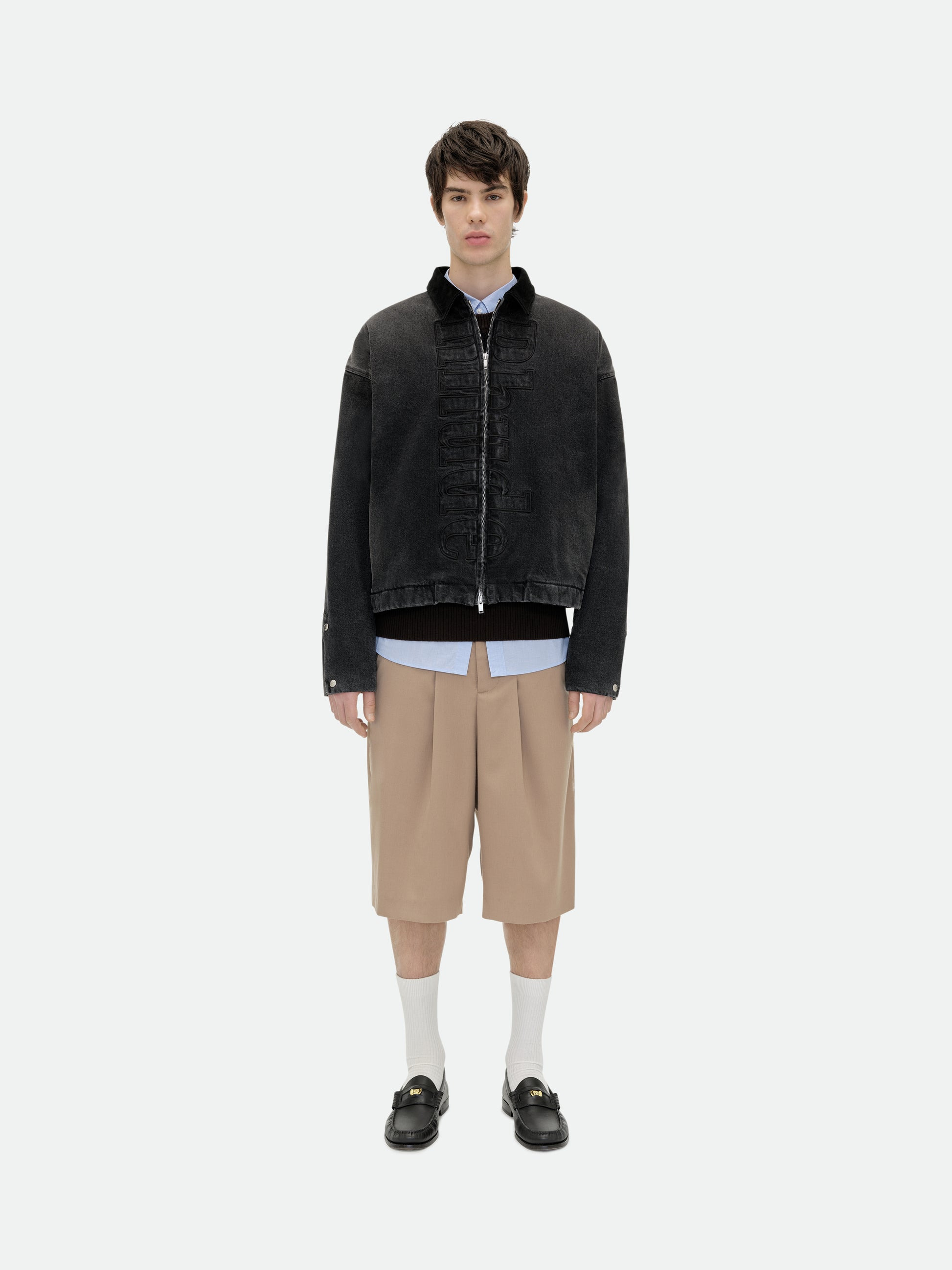 DENIM LOGO SUEDE COLLAR WORK JACKET - 2