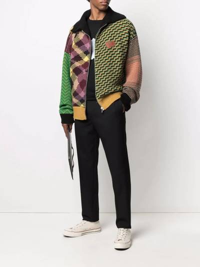 Palm Angels x Missoni jacquard patchwork knitted cardigan outlook