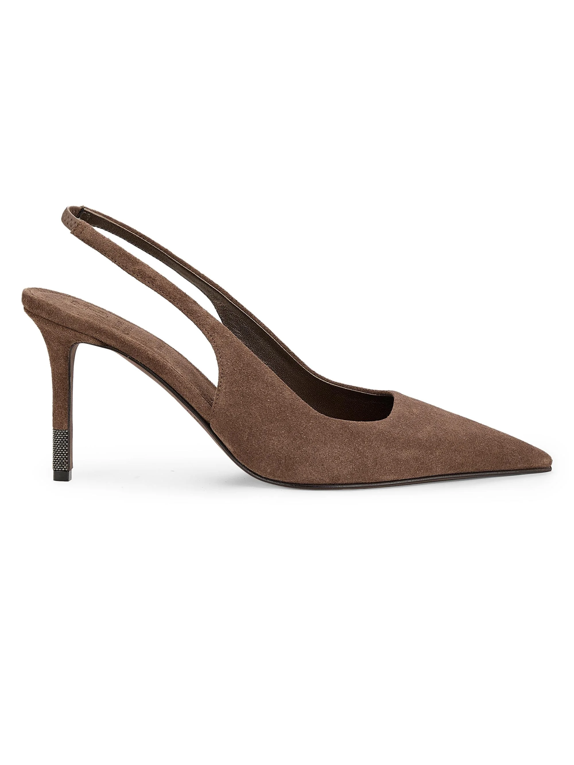 Women's 100MM Suede Slingback Pumps - Honey - 1
