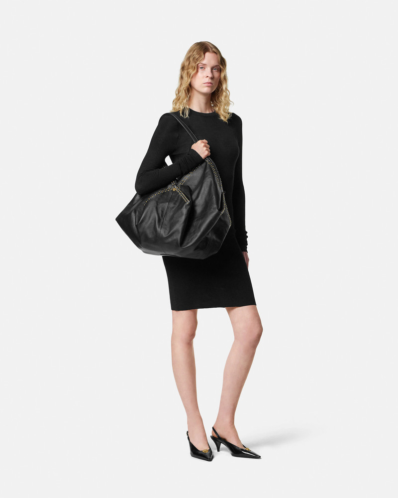 VERSACE Merino Wool Fitted Knit Mini Dress outlook