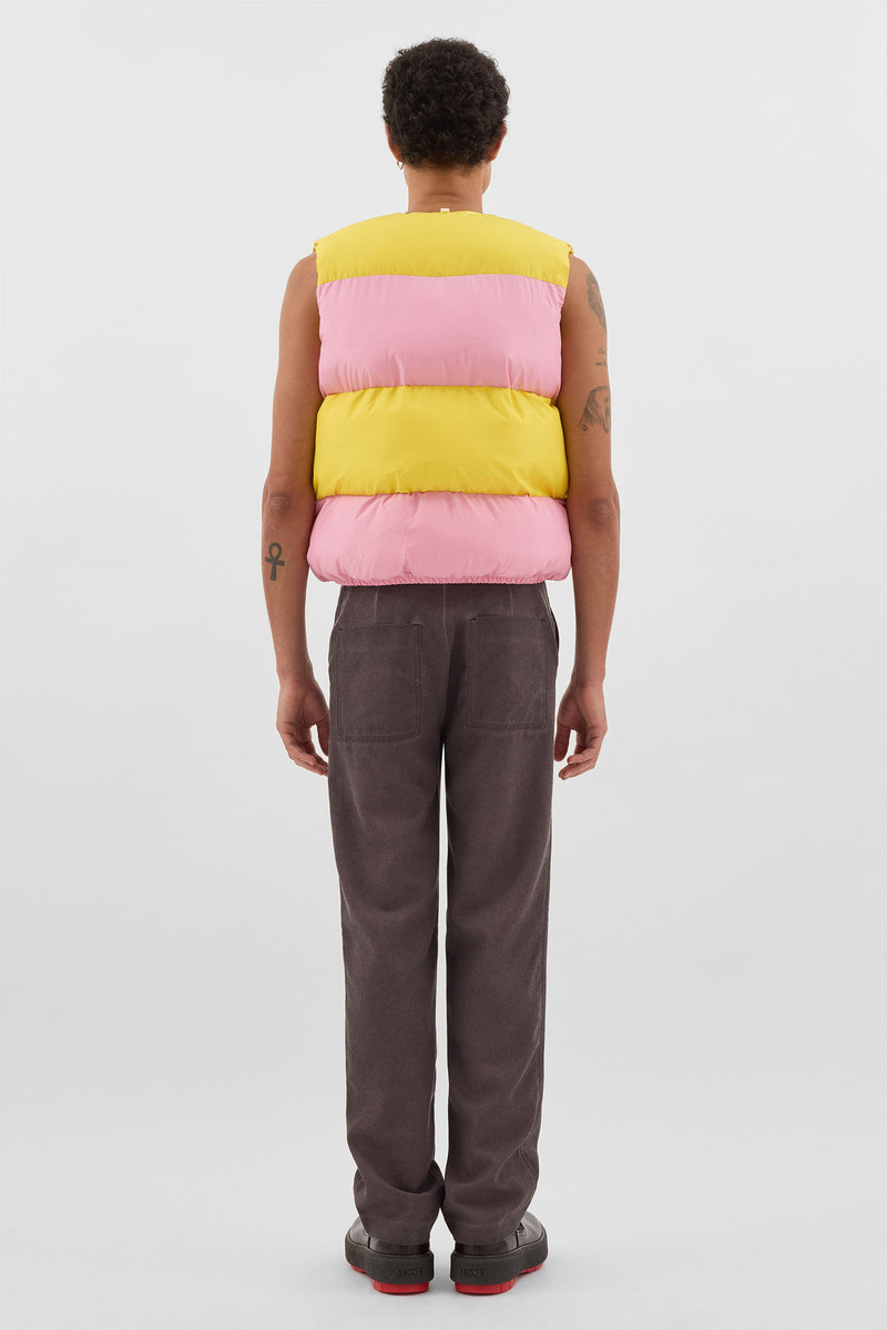 PUFFY GILET / pink & bright yellow 6