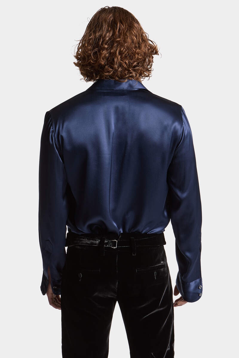 SILK SATIN SEXY TIE SHIRT - 4