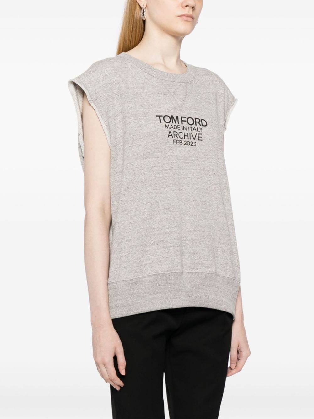 logo-print cotton tank top - 3