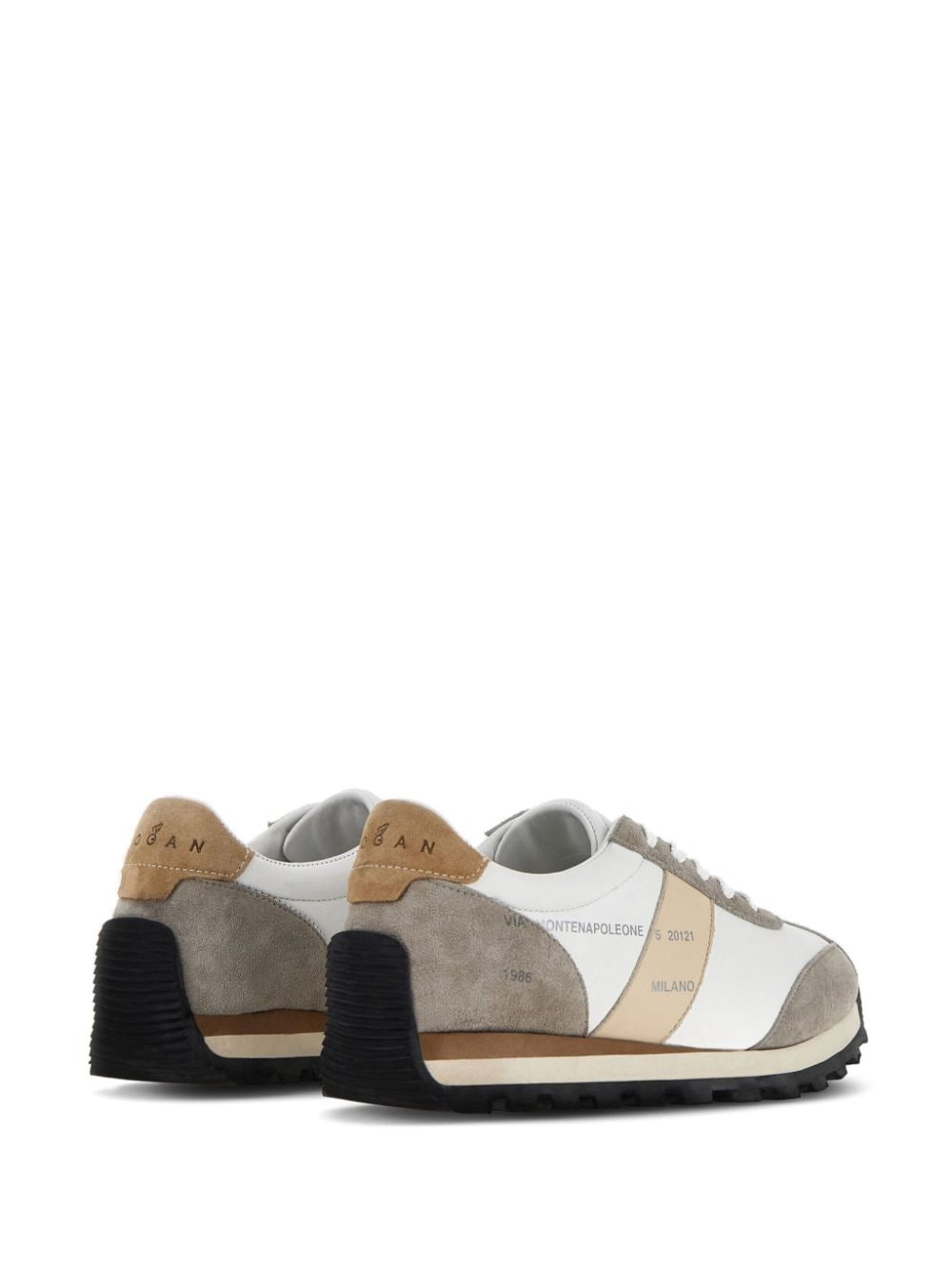H671 panelled leather sneakers - 3