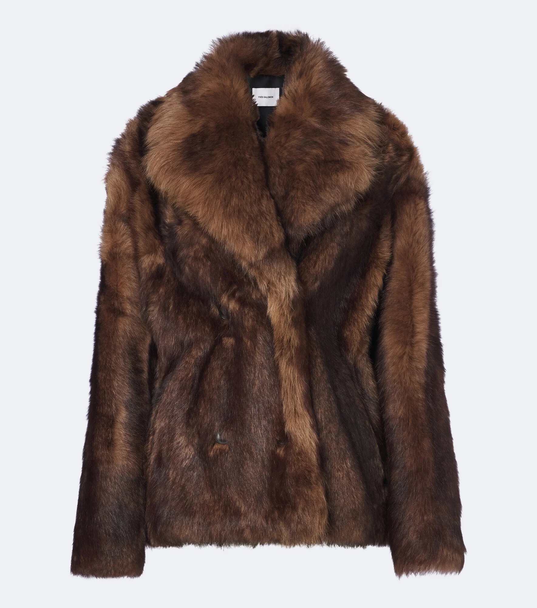 Double-breasted shearling jacket - 1