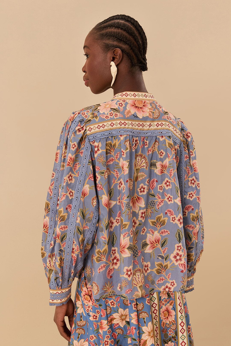 Blue Superbloom Tapestry Blouse 4
