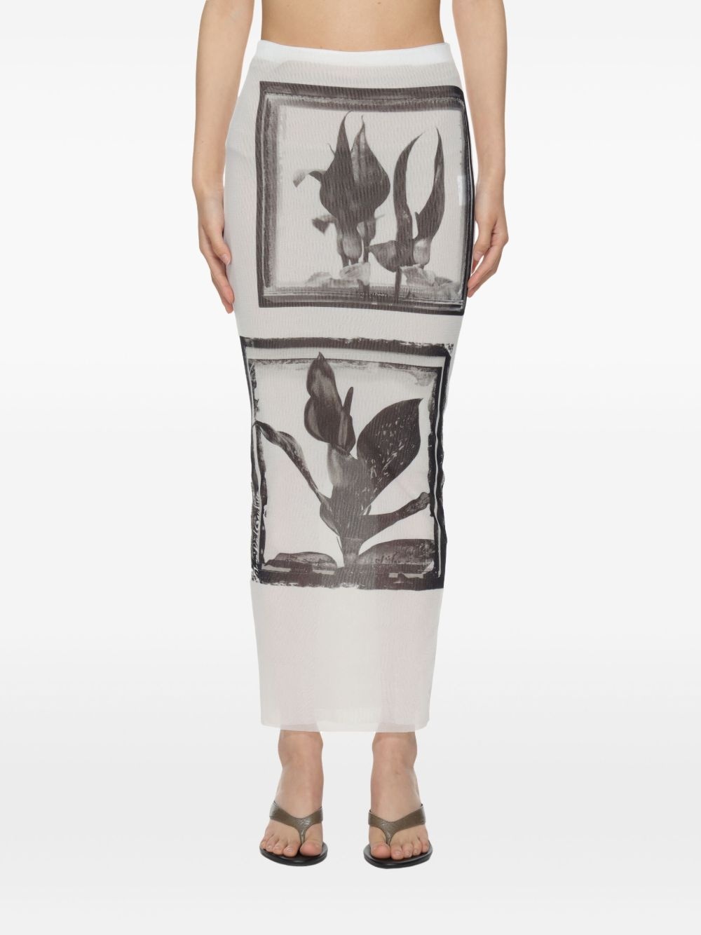 floral-print midi skirt - 3