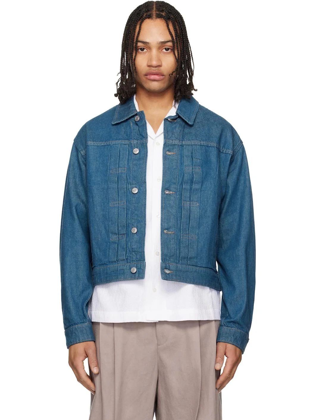 Blue Logo Patch Denim Jacket - 1