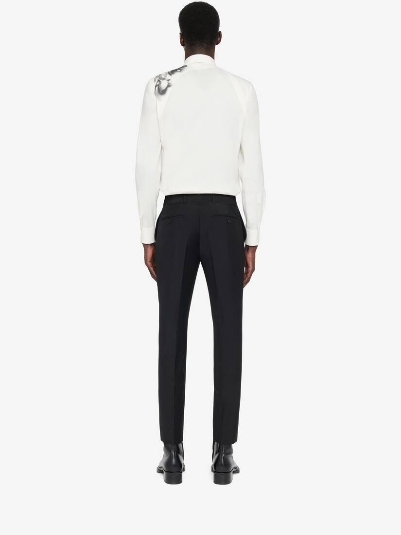 Men's Tailored Cigarette Trousers in Black - 4
