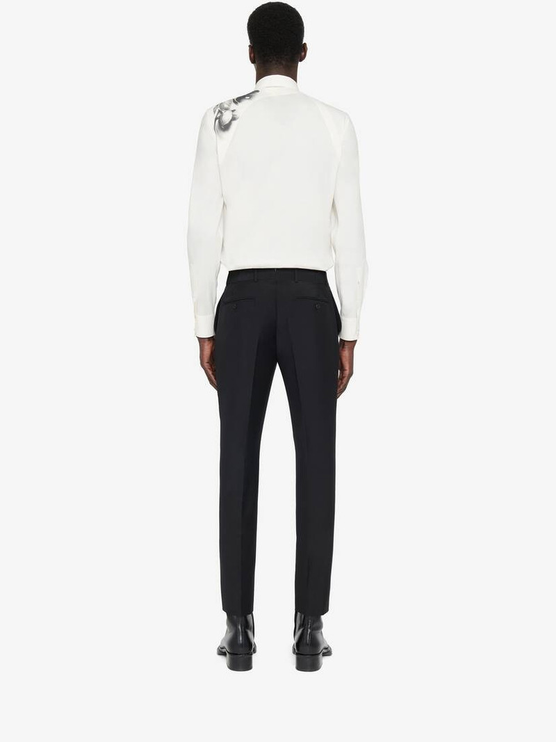 Men's Tailored Cigarette Trousers in Black 4